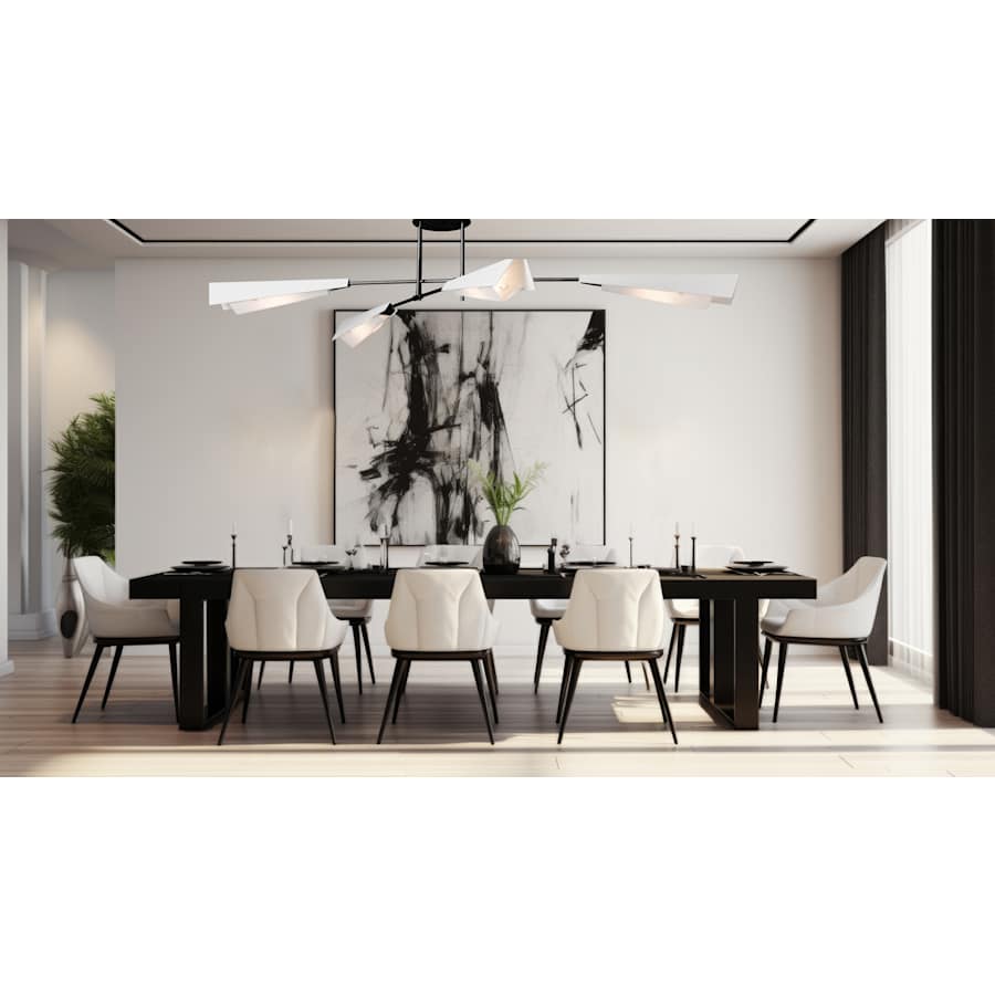 Hubbardton Forge Vertex 4 Light 92" Wide Linear Pendant