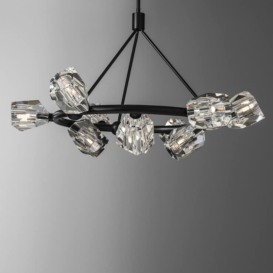 Hubbardton Forge Gatsby 9 Light 32" Wide Crystal Pendant