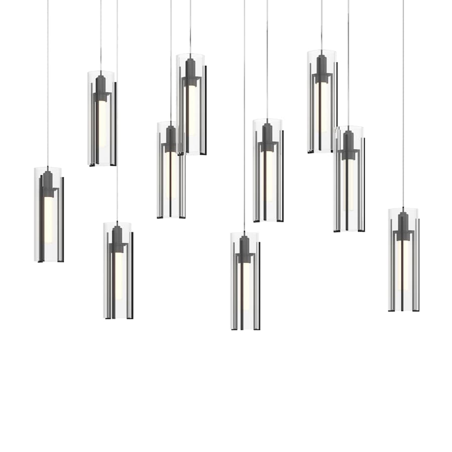 Hubbardton Forge Exos Glass 10 Light 45" Wide LED Multi Light Pendant