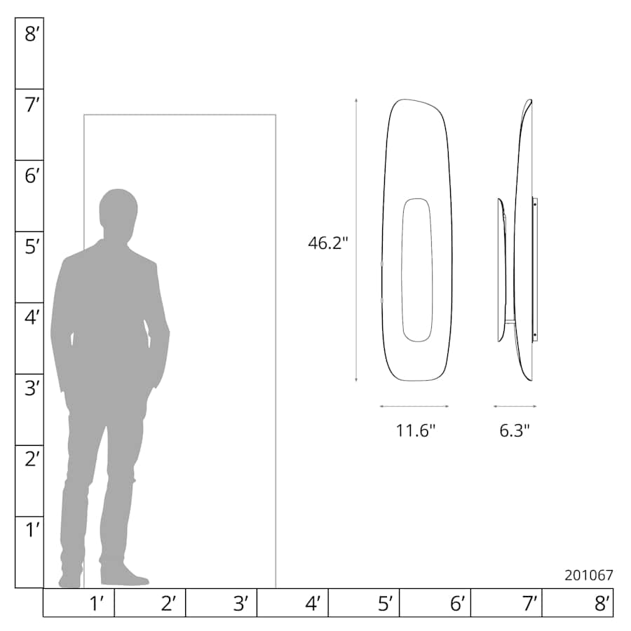 Hubbardton Forge Shield 47" Tall LED Wall Sconce