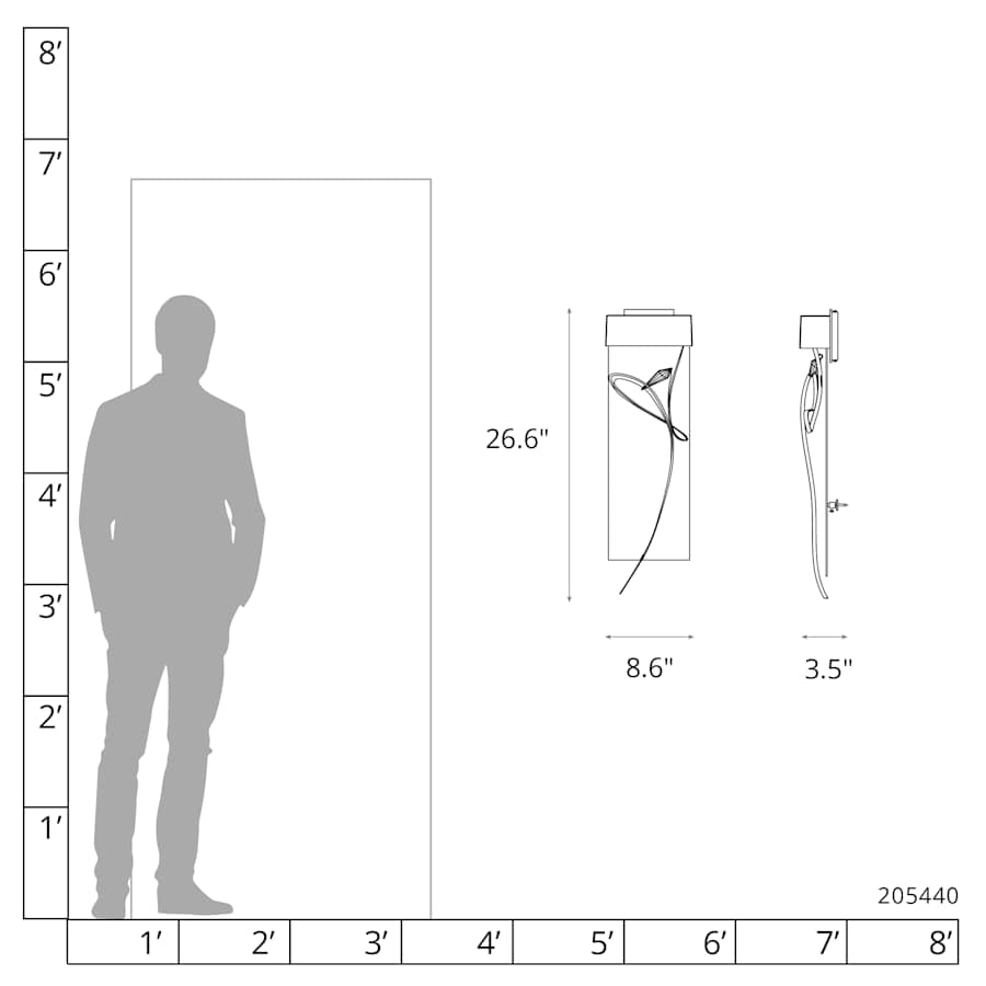 Hubbardton Forge Rhapsody 27" Tall Wall Sconce