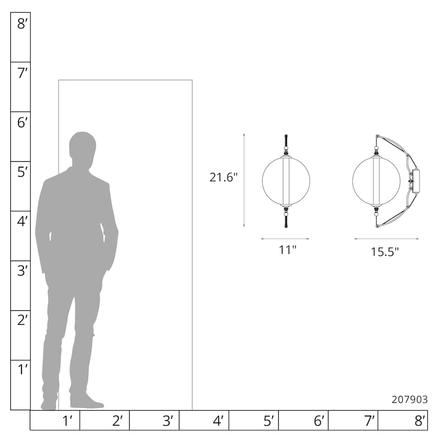 Hubbardton Forge Otto 22" Tall Bathroom Sconce with Customizable Glass Shade