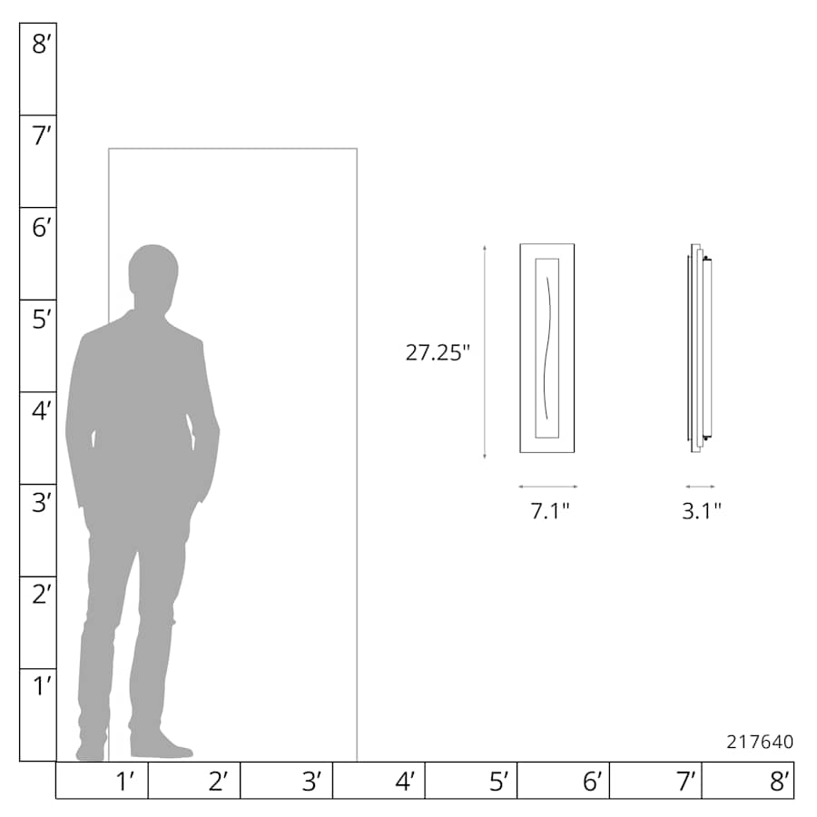 Hubbardton Forge Gallery 3 Light 28" Tall Wall Sconce