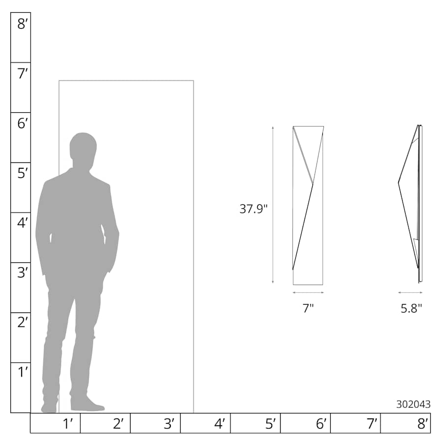 Hubbardton Forge Carbon 38" Tall Outdoor Wall Sconce