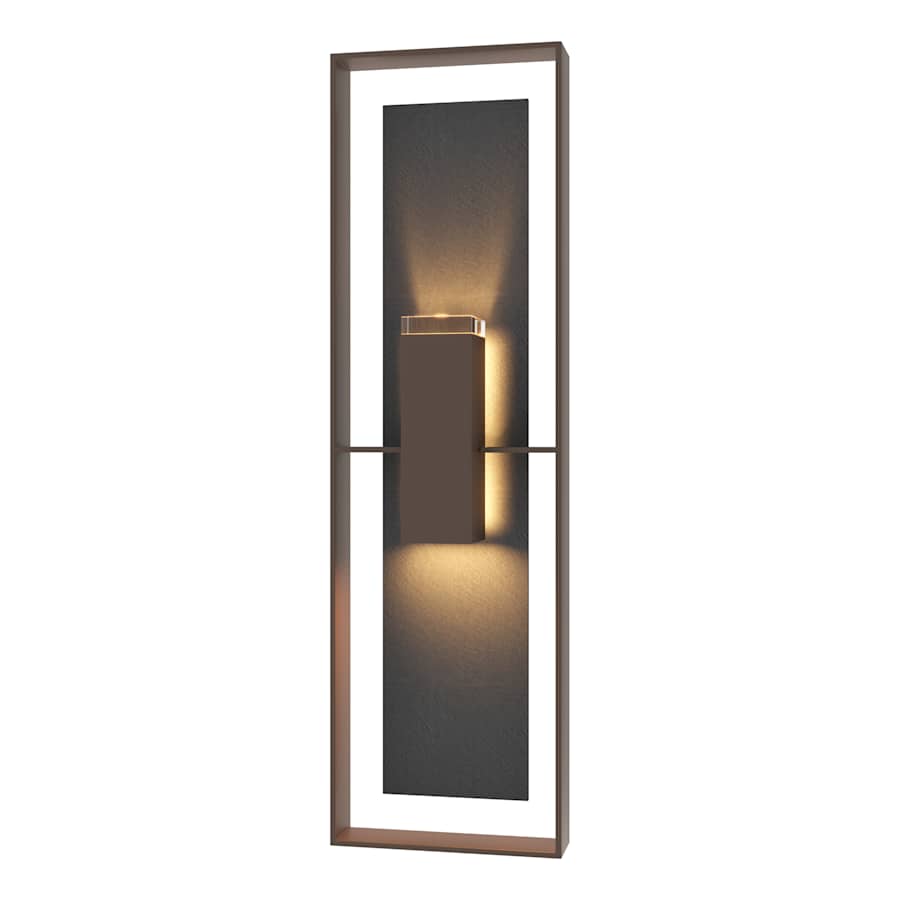Hubbardton Forge Shadow Box 2 Light 34" Tall Outdoor Wall Sconce