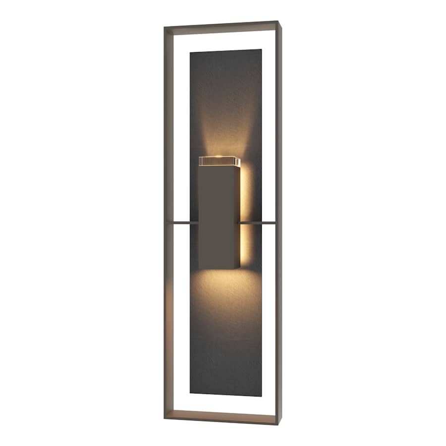 Hubbardton Forge Shadow Box 2 Light 34" Tall Outdoor Wall Sconce