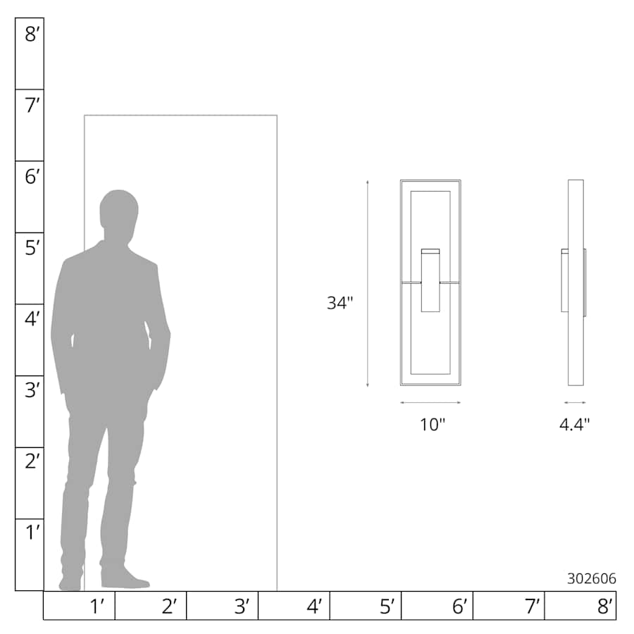 Hubbardton Forge Shadow Box 2 Light 34" Tall Outdoor Wall Sconce