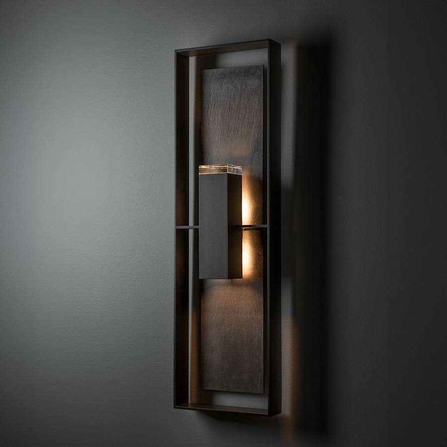 Hubbardton Forge Shadow Box 2 Light 34" Tall Outdoor Wall Sconce