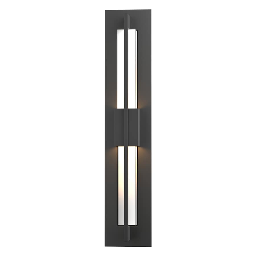 Hubbardton Forge Double Axis 2 Light 24" Tall LED Outdoor Wall Sconce with Customizable Glass Shade
