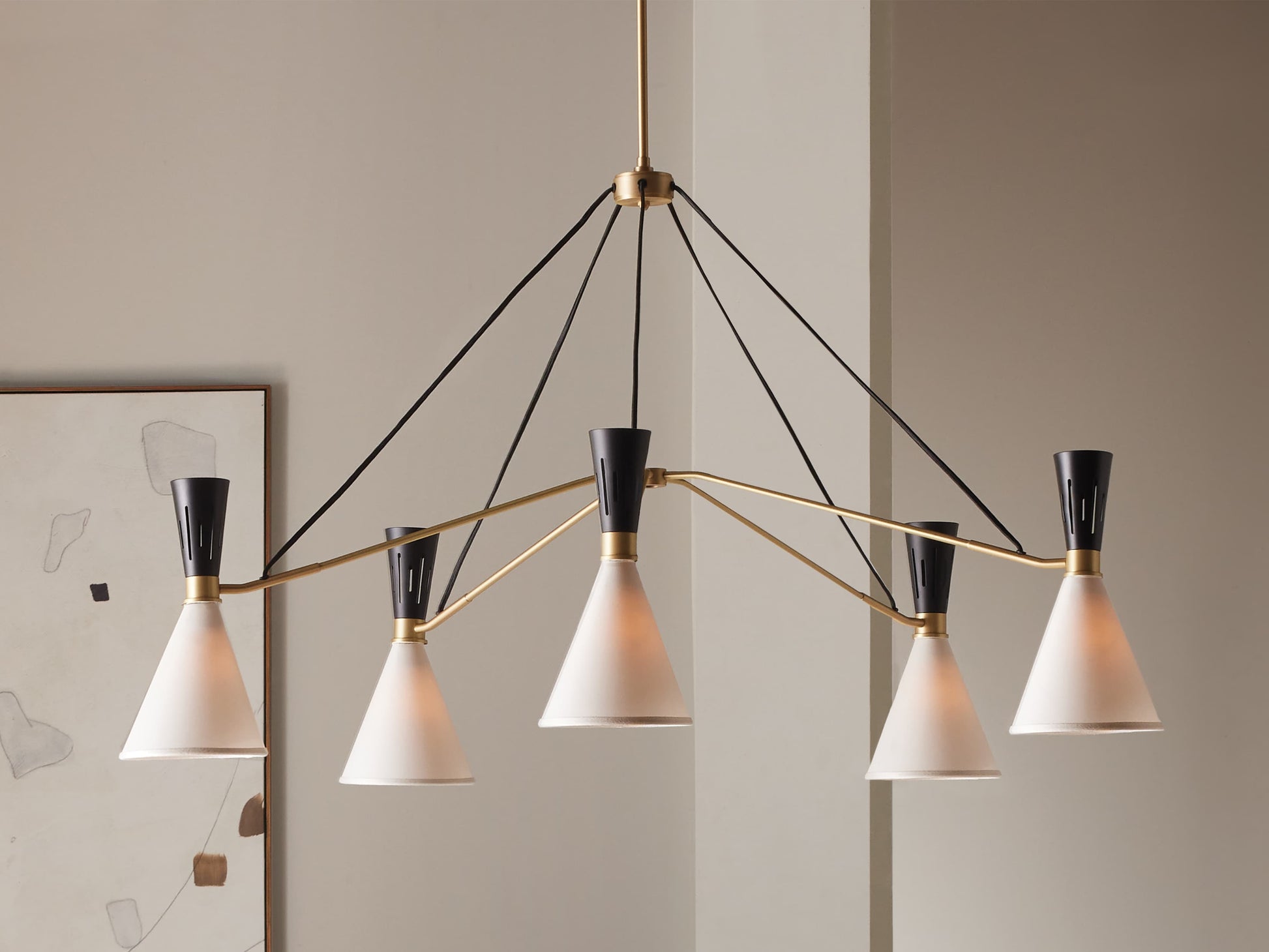 Italian Black Shade Mobile Chandelier