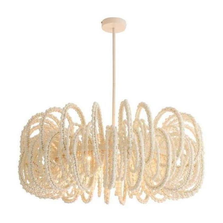 Keely Draped White Wood Chandelier