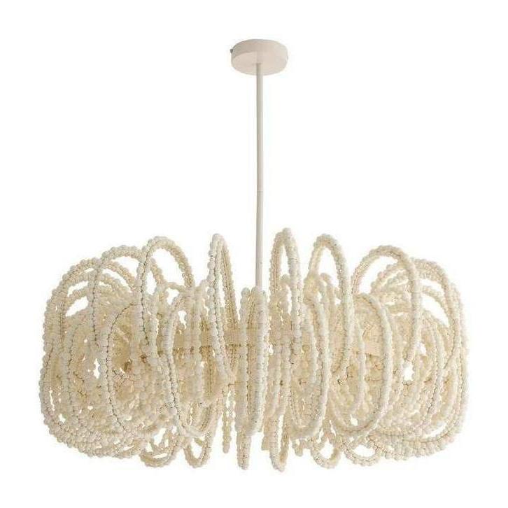 Keely Draped White Wood Chandelier