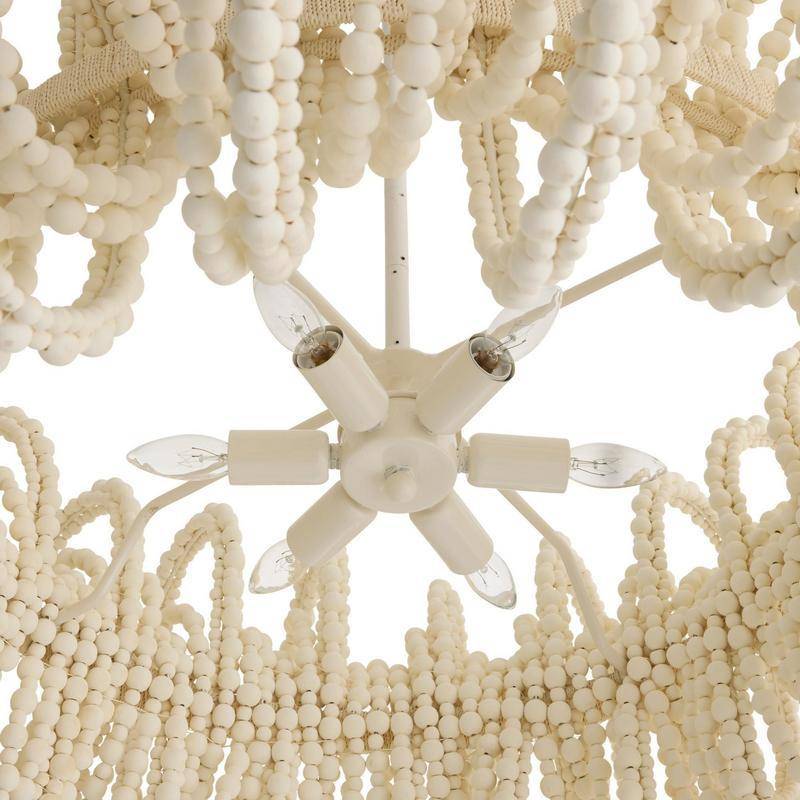 Keely Draped White Wood Chandelier