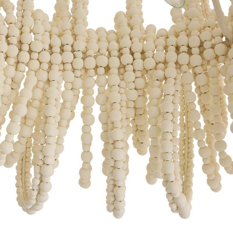 Keely Draped White Wood Chandelier
