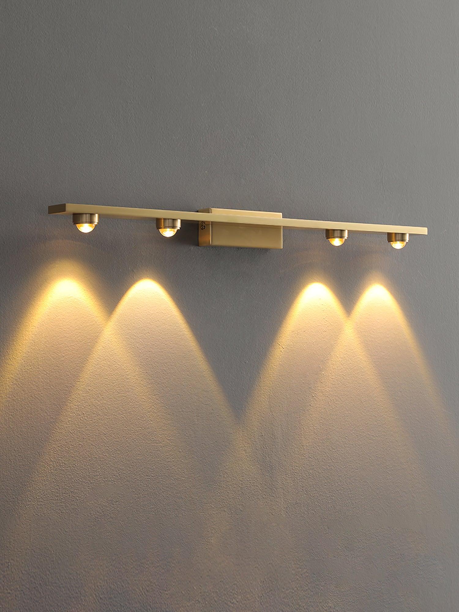 Kent Minimalist LED Halo Wall Light / L 23.6″ x W 2.4″ x H 1.9″ / L 60cm x W 6cm x H 5cm / Brass & Transparent / Warm White