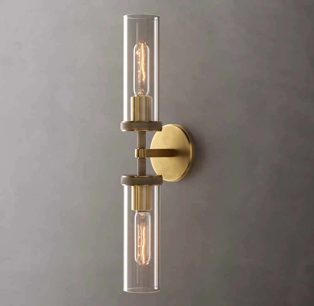 Knurled Crystal Cylinder Vanity Light