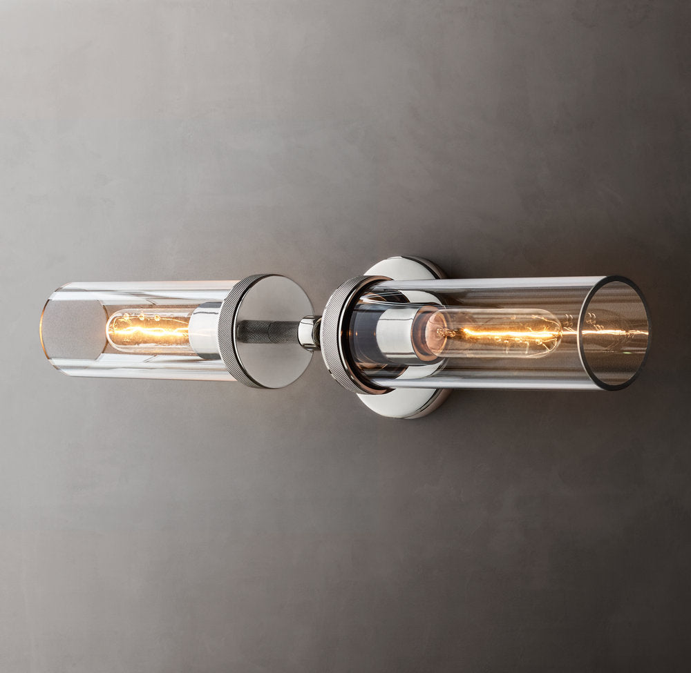 Knurled Crystal Cylinder Vanity Light