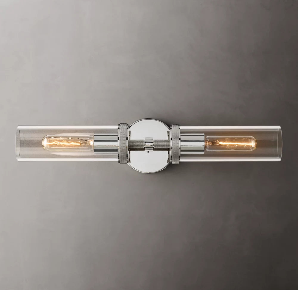 Knurled Crystal Cylinder Vanity Light