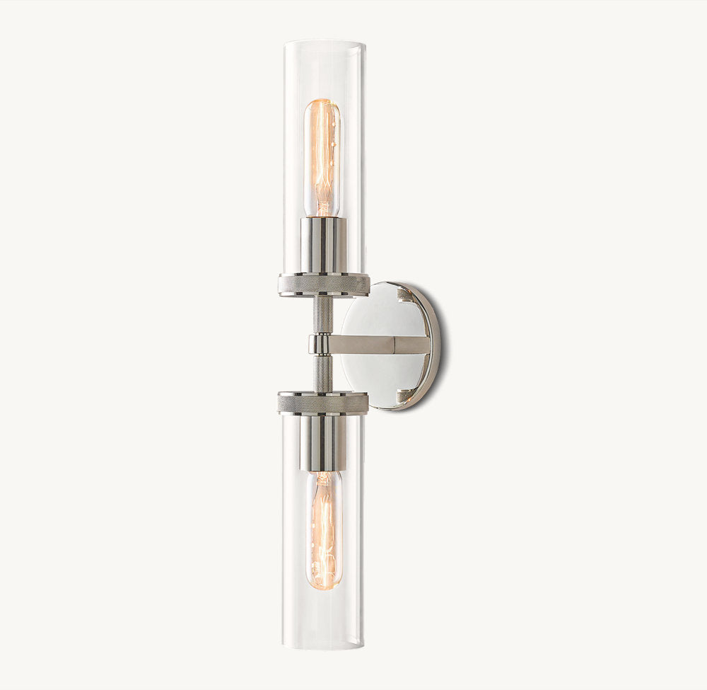 Knurled Crystal Cylinder Vanity Light