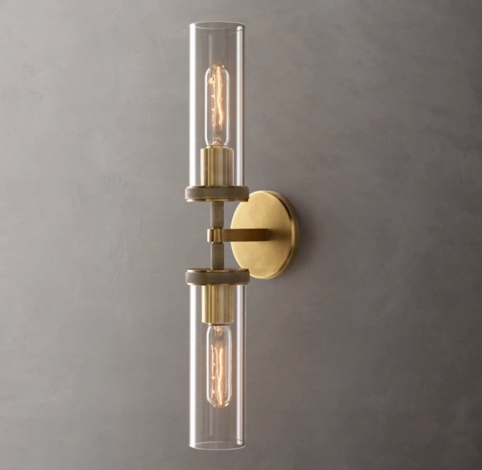 Knurled Crystal Cylinder Vanity Light