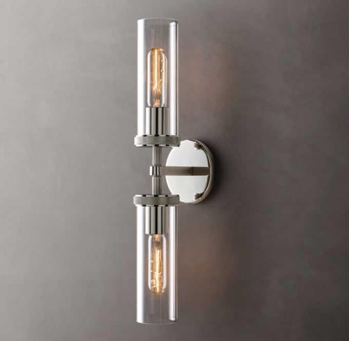 Knurled Crystal Cylinder Vanity Light