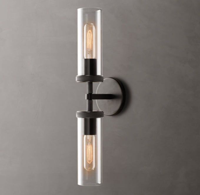 Knurled Crystal Cylinder Vanity Light