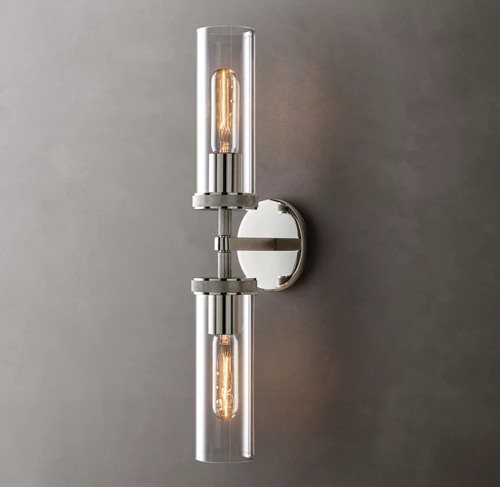 Knurled Crystal Cylinder Vanity Light