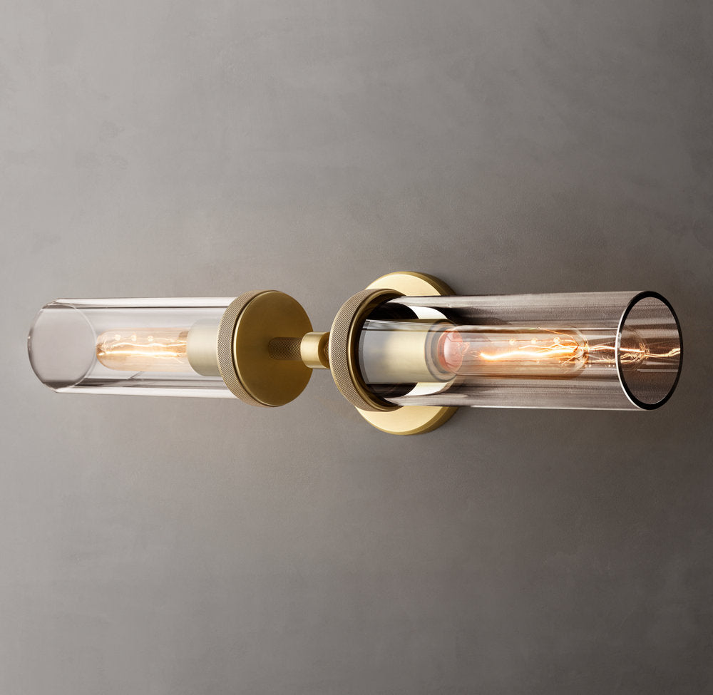 Knurled Crystal Cylinder Vanity Light