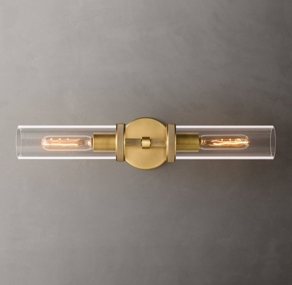 Knurled Crystal Cylinder Vanity Light