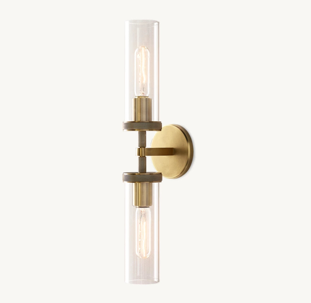 Knurled Crystal Cylinder Vanity Light