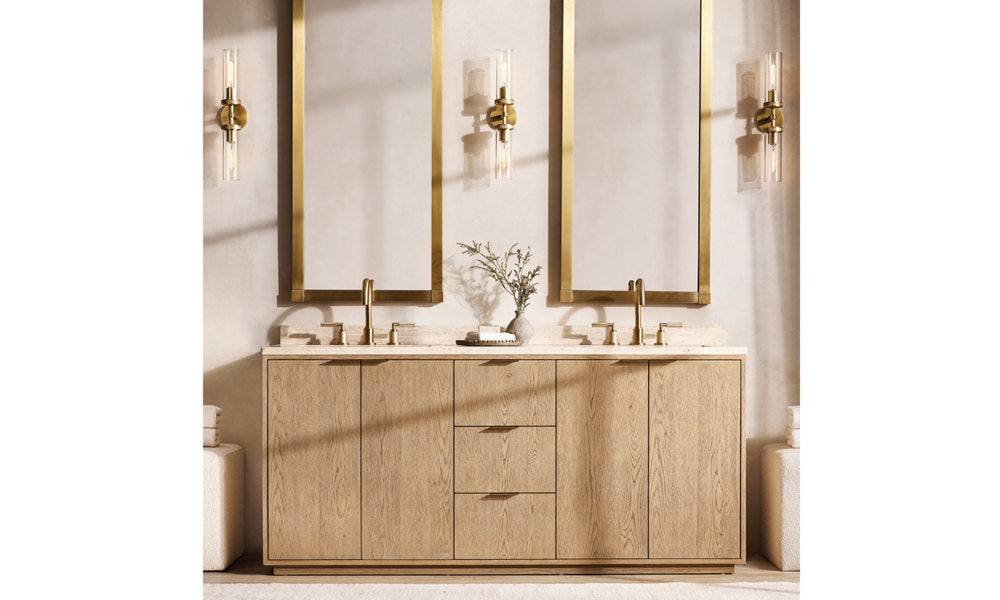 Knurled Crystal Cylinder Vanity Light