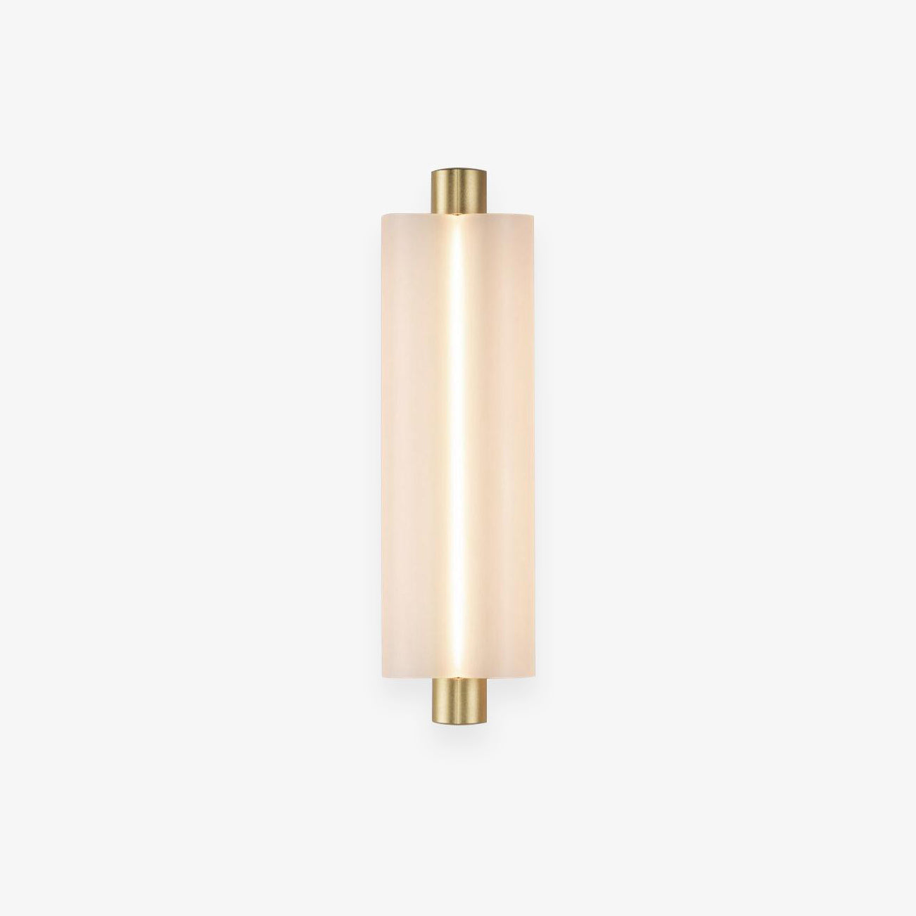 Metropol Sculptural LED Wall Light / ∅ 4.8″ x H 15″ / Dia 11cm x H 38cm / Black & Frosted White / Warm Light