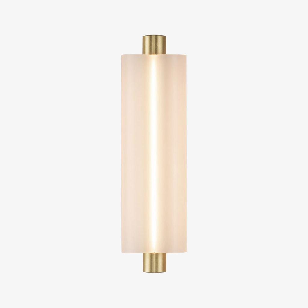 Metropol Sculptural LED Wall Light / ∅ 4.8″ x H 15″ / Dia 11cm x H 38cm Set of 2 / Black & Frosted White / Warm Light