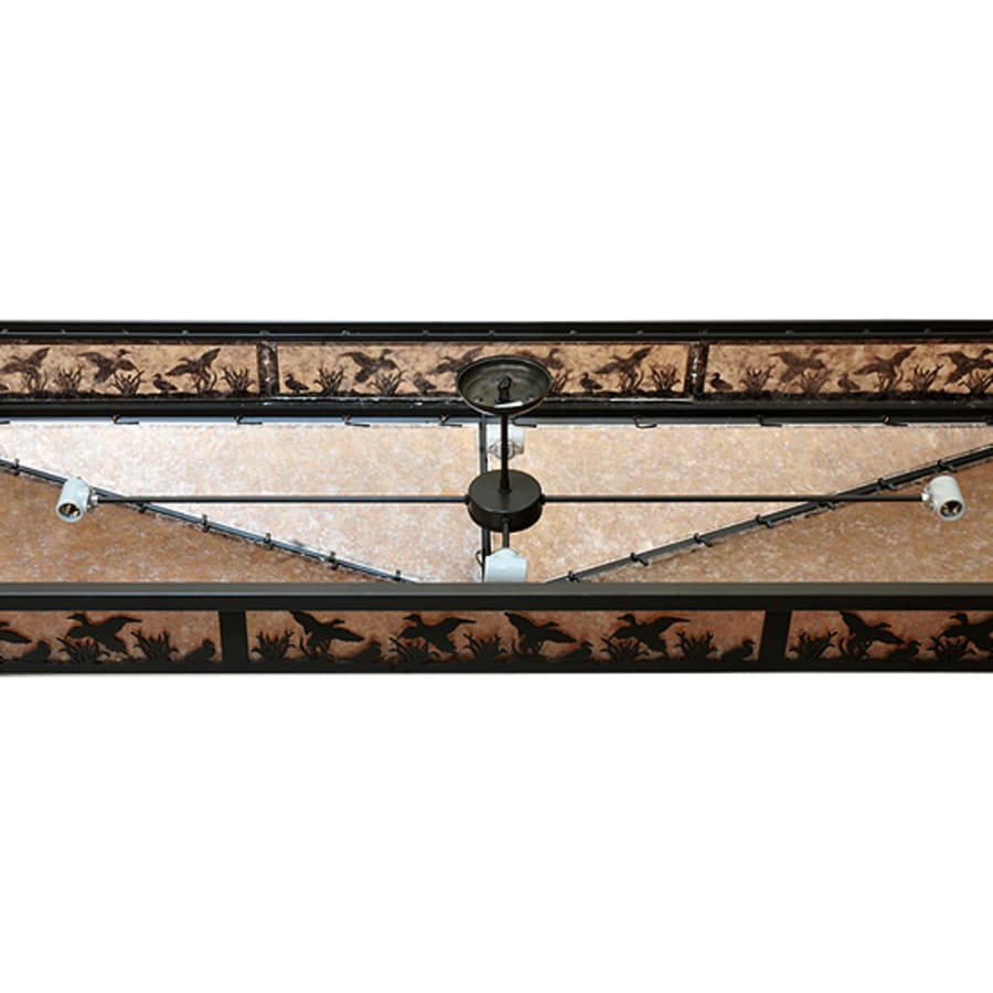 Meyda Tiffany Ducks in Flight 8 Light 80" Wide Semi-Flush Linear Ceiling Fixture