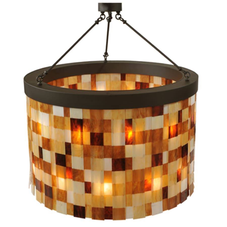 Meyda Tiffany Cilindro Calico 24 Light 45" Wide Semi-Flush Drum Ceiling Fixture