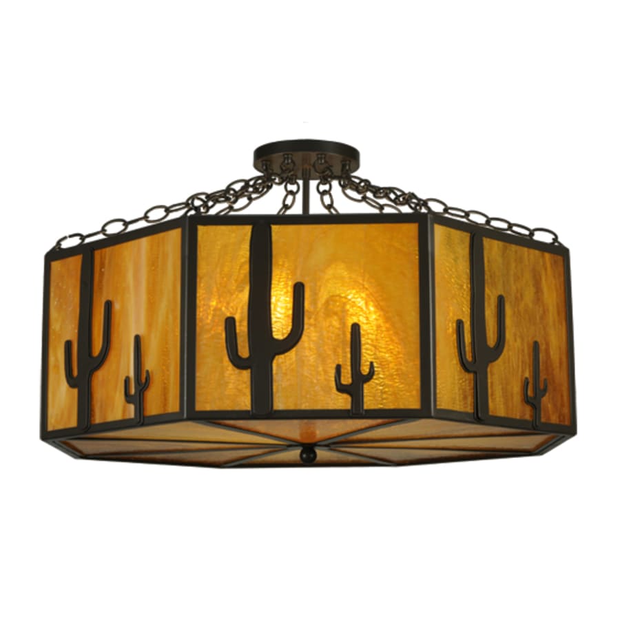 Meyda Tiffany Southwest 8 Light 28" Wide Semi-Flush Drum Ceiling Fixture