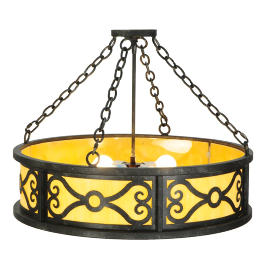 Meyda Tiffany Donya 4 Light 26" Wide Semi-Flush Drum Ceiling Fixture - Cajun Spice Finish
