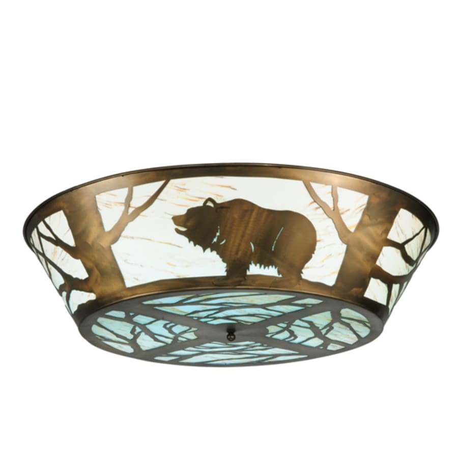 Meyda Tiffany Grizzly Bear on the Loose 47" Wide LED Semi-Flush Ceiling Fixture