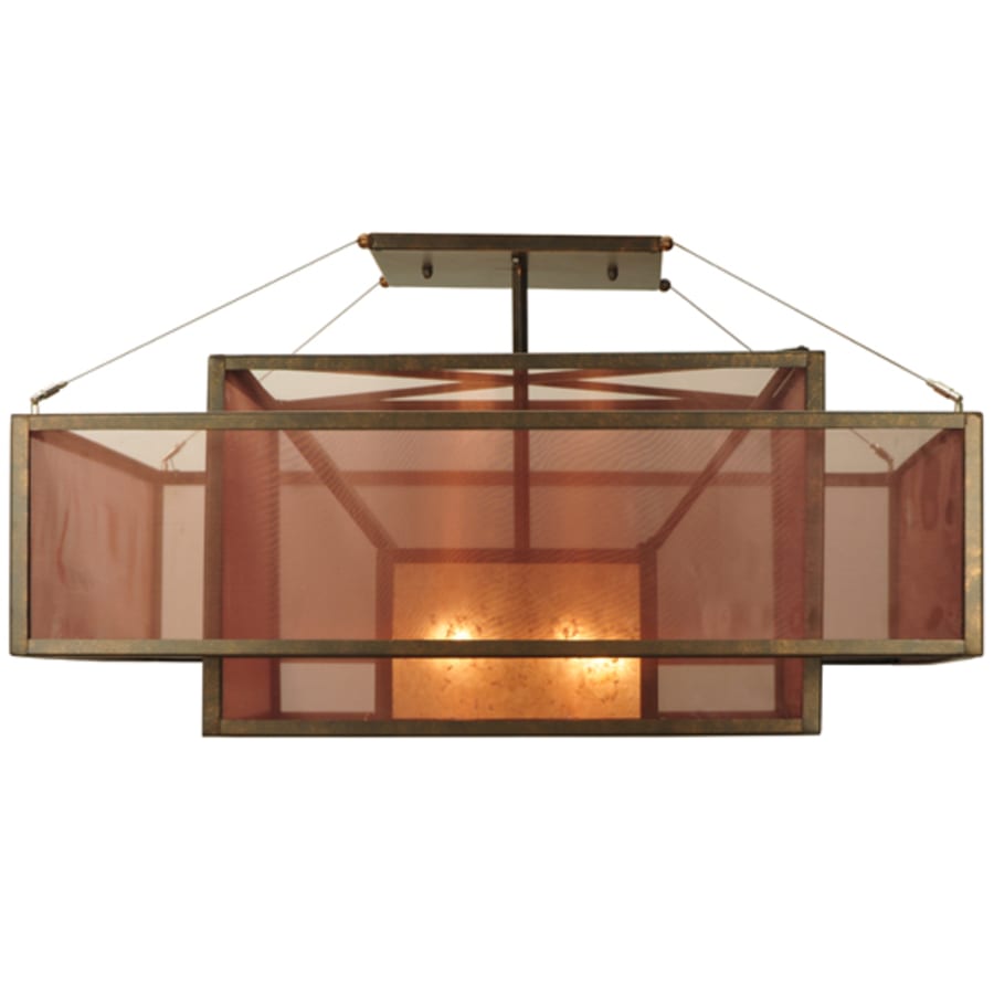 Meyda Tiffany Quadrato Umador 4 Light 51" Wide Semi-Flush Square Ceiling Fixture - Gilded Tobacco Finish