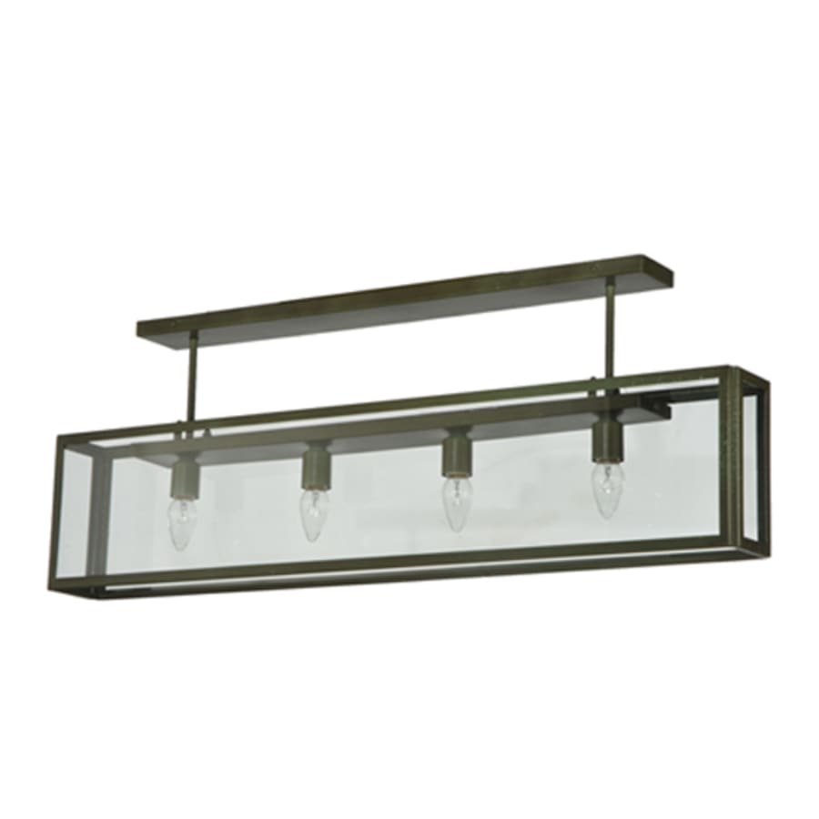 Meyda Tiffany Affinity 4 Light 47" Wide Semi-Flush Ceiling Fixture - Weathered Brass Finish