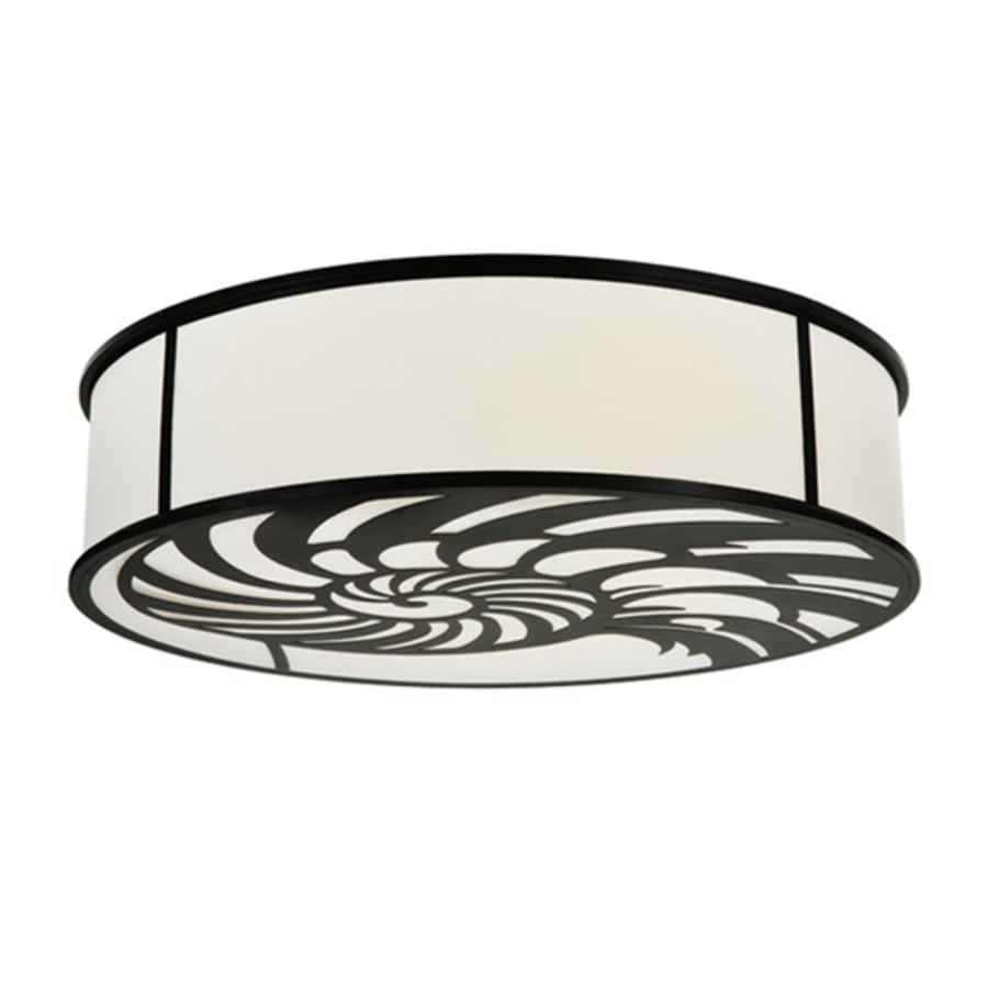 Meyda Tiffany Nautilus 10 Light 60" Wide Flush Mount Drum Ceiling Fixture - Antique Iron Gate Finish