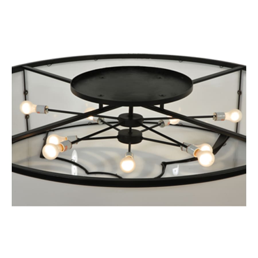 Meyda Tiffany Nautilus 10 Light 60" Wide Flush Mount Drum Ceiling Fixture - Antique Iron Gate Finish