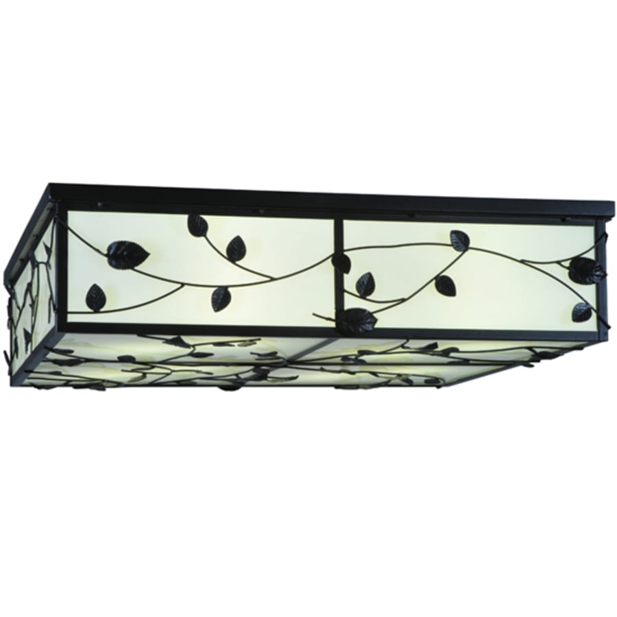 Meyda Tiffany Ivy 8 Light 51" Wide Flush Mount Square Ceiling Fixture - Textured Black Finish - GU24 Bulb Base
