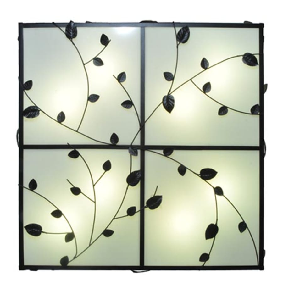 Meyda Tiffany Ivy 8 Light 51" Wide Flush Mount Square Ceiling Fixture - Textured Black Finish - GU24 Bulb Base