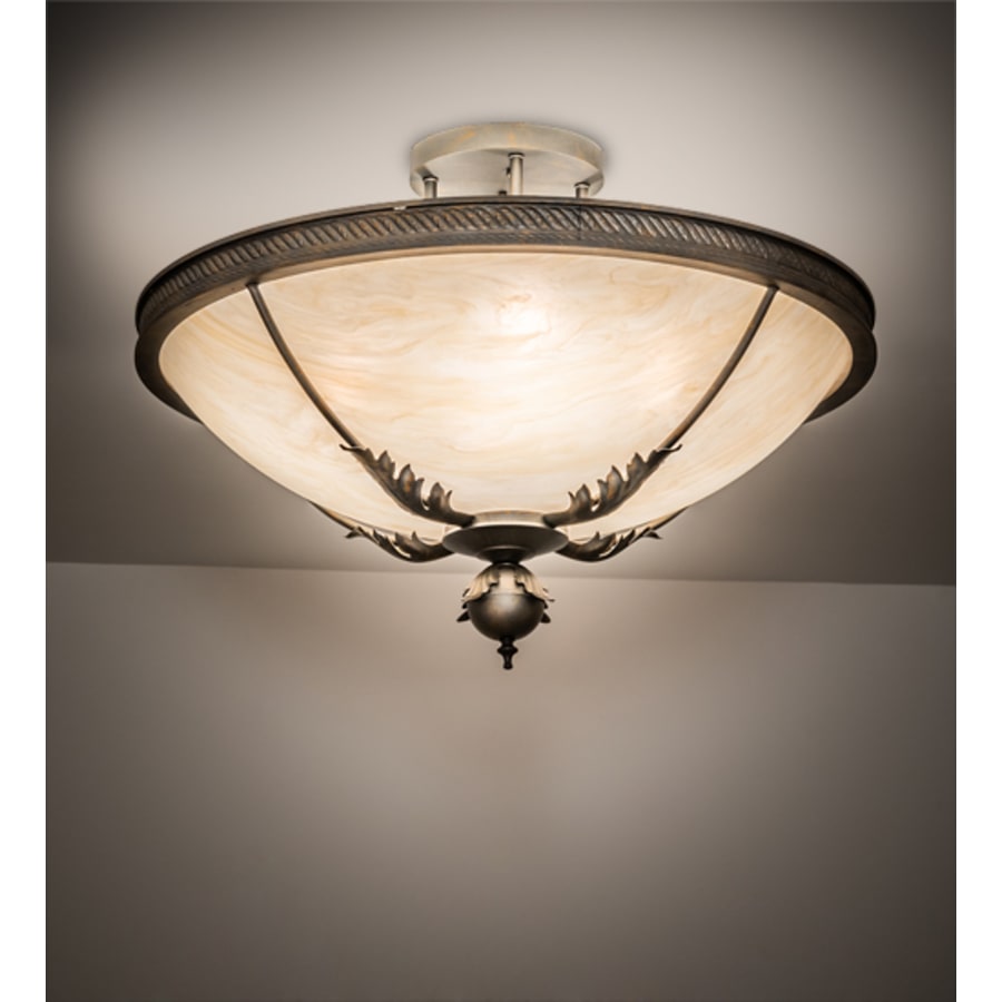 Meyda Tiffany Hoja 4 Light 30" Wide Semi-Flush Bowl Ceiling Fixture