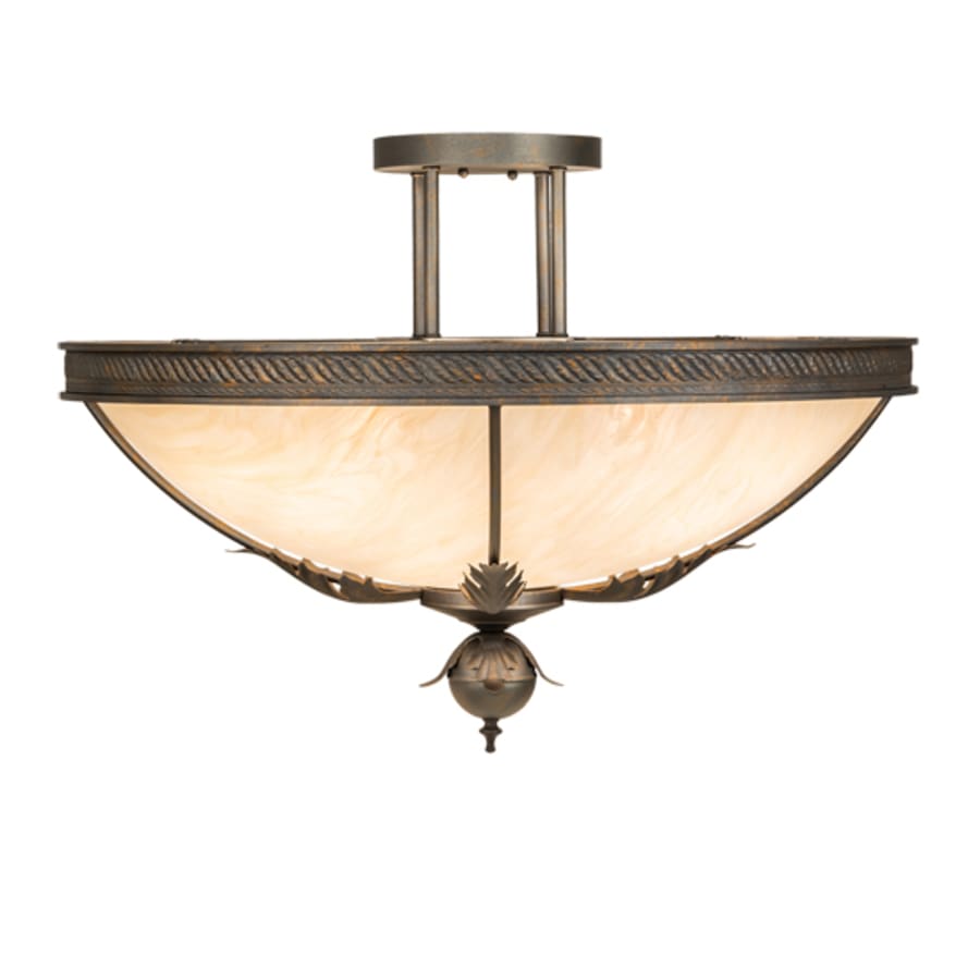 Meyda Tiffany Hoja 4 Light 30" Wide Semi-Flush Bowl Ceiling Fixture