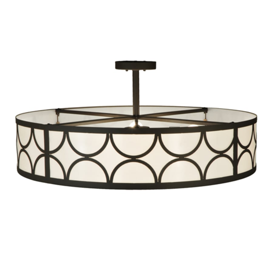 Meyda Tiffany Revival Deco Cilindro 4 Light 36" Wide Semi-Flush Drum Ceiling Fixture