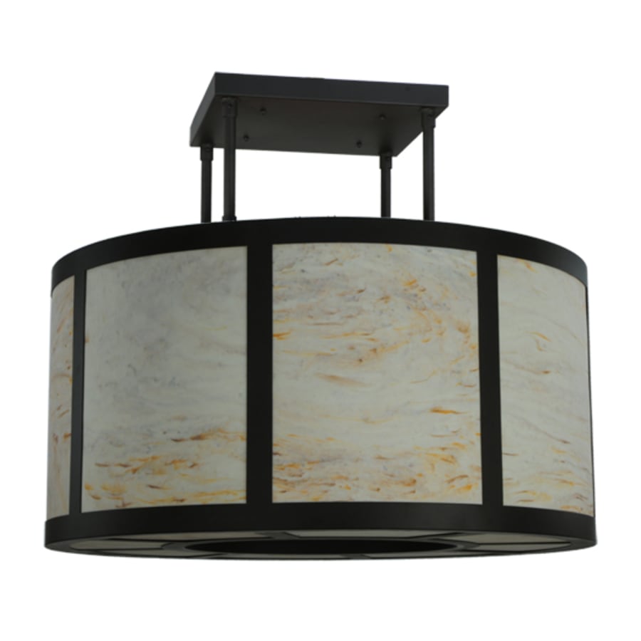 Meyda Tiffany Cilindro Vicksburg 8 Light 48" Wide Semi-Flush Drum Ceiling Fixture - Oil Rubbed Bronze Finish