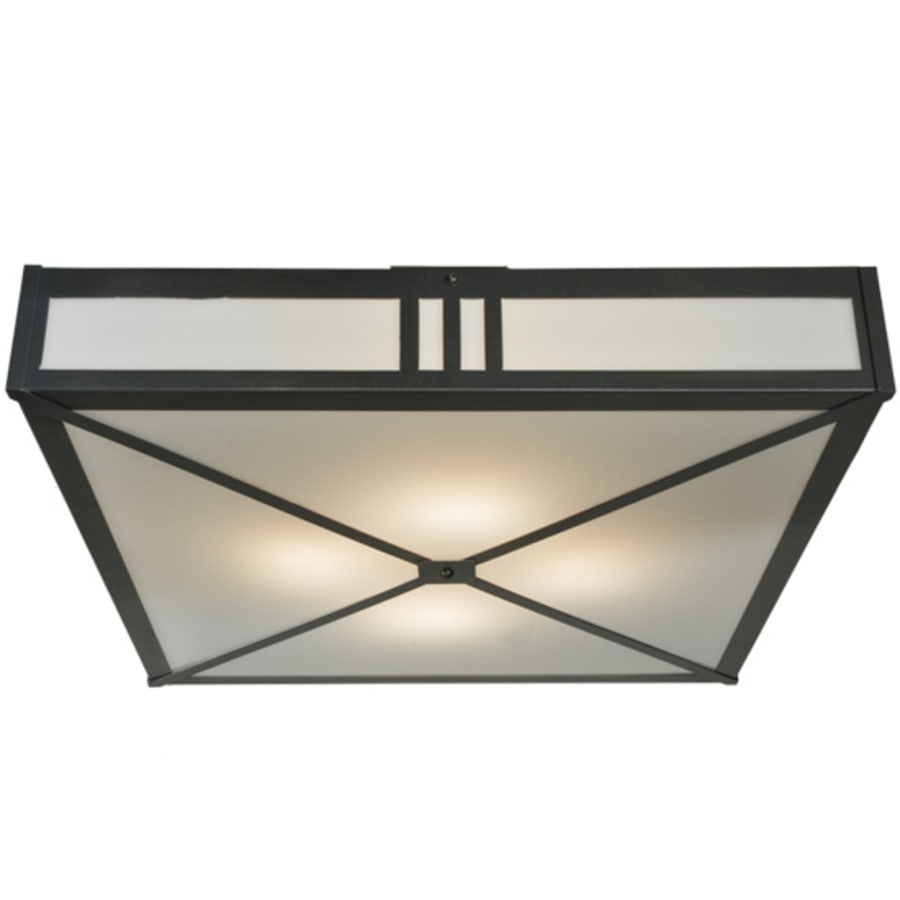 Meyda Tiffany Whitewing 4 Light 36" Wide Flush Mount Square Ceiling Fixture - Blackened Pewter Finish - GU24 Bulb Base