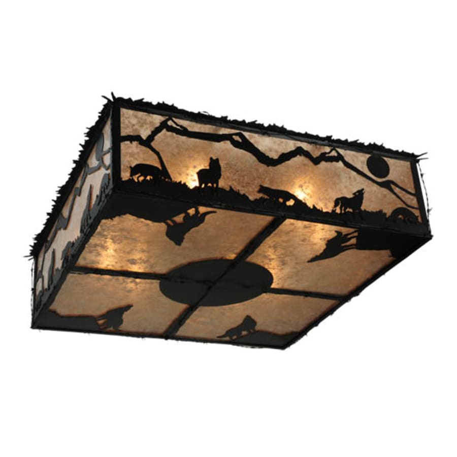 Meyda Tiffany Wolf on the Loose 8 Light 51" Wide Flush Mount Square Ceiling Fixture